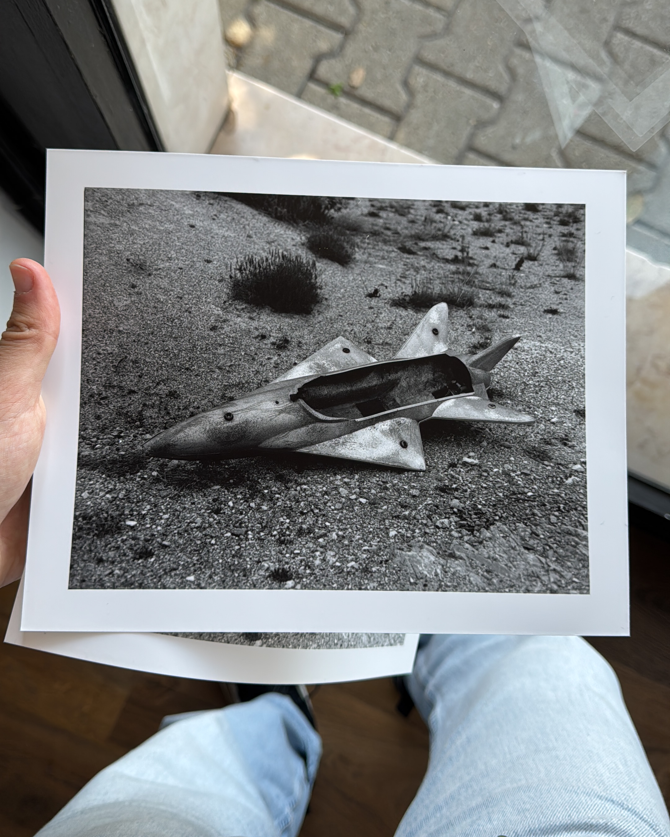 Stampa fotografica analogica in bianco e nero su carta politenata 